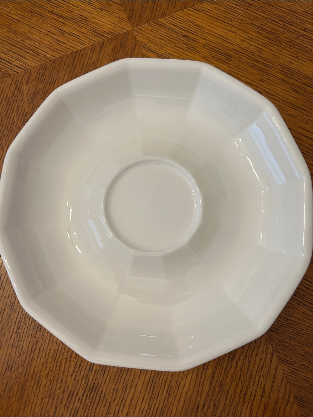 Vintage Pfaltzgraff Heritage White Ceramic Octagonal Chip and Dip Plate